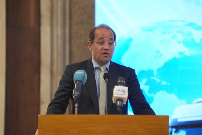 وزير امالي، أحمد كجوك، خلال فاعليات توقيع اتفاقية الضمان بين الجمارك واتحاد الغرف التجارية
